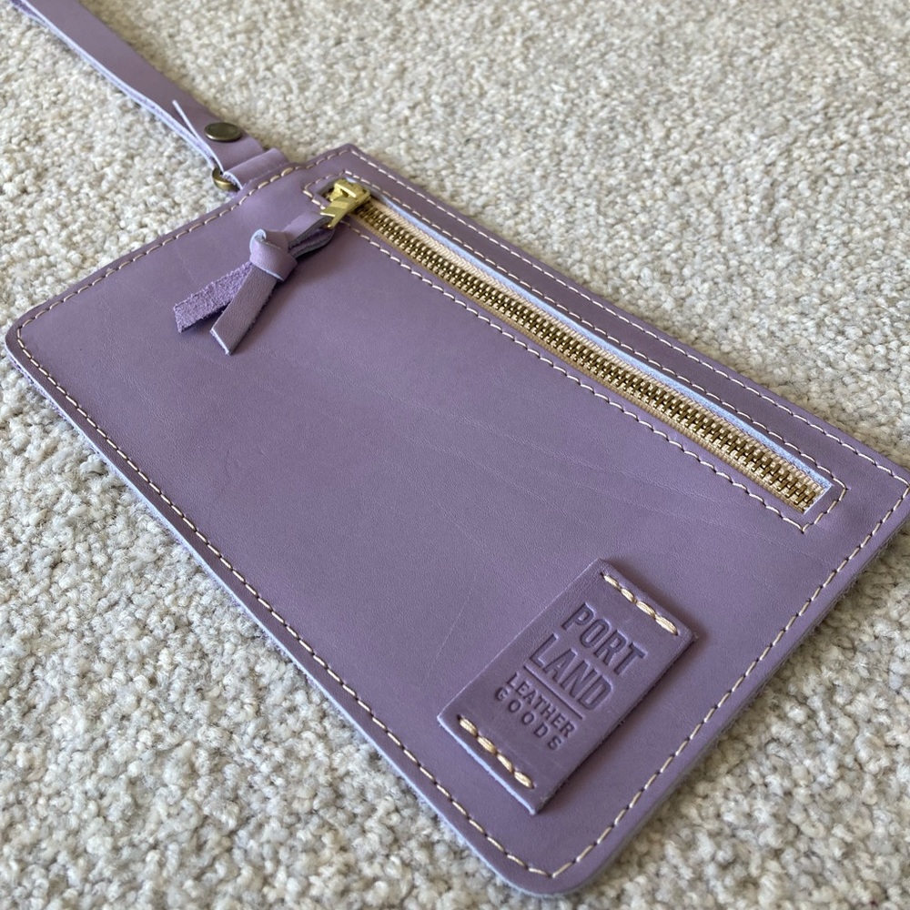 Portland Leather Goods PLG Lavender purple Adriana Wristlet Wallet Discontinued